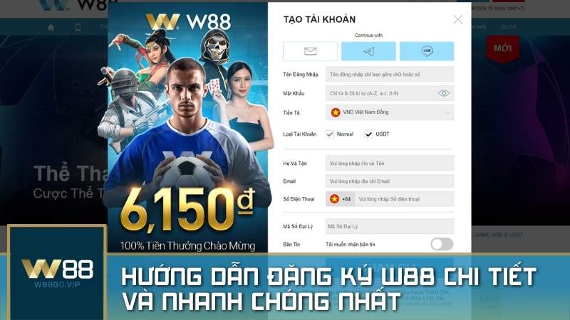 Hướng dẫn đăng ký W88