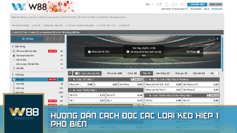 Cách đọc kèo hiệp 1 chi tiết với các loại cược châu Á, châu Âu, tài xỉu và kèo thẻ